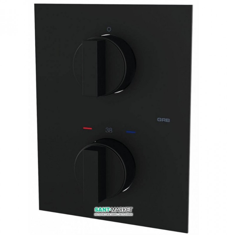 Термостат для душа GRB Kala Black встраиваемый чёрный матовый 60130601