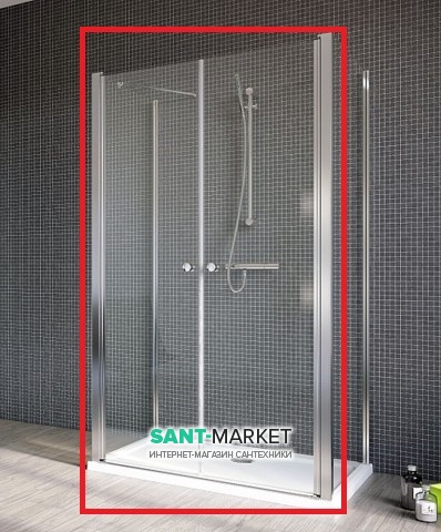 Душові двері Radaway Eos II DWD + 2S door 110 профіль хром прозоре скло 3799403-01