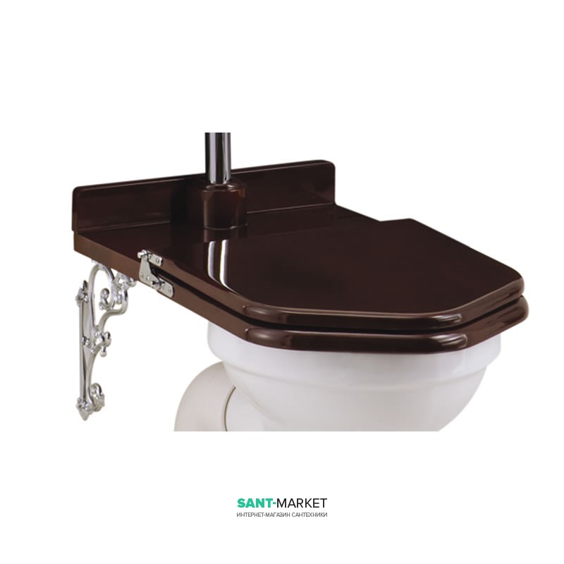 Сидение-трон для унитаза с высоким бачком Burlington массив дерева красное дерево S15 GOL