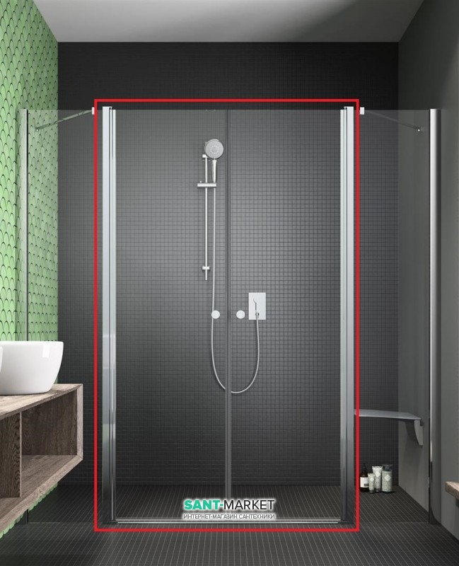 Душові двері Radaway Eos II DWD Doors G 730 профіль хром прозоре скло 3799730-01-01