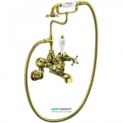 Змішувач для ванни Burlington Regent двухвентильний з ручним душем золото CLR17 GOL