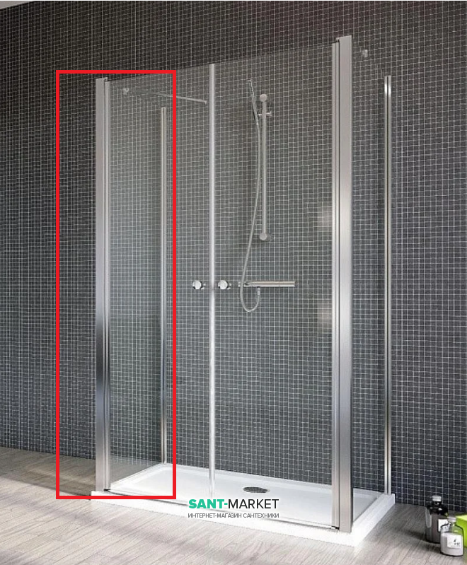 Стенка душевая Radaway EOS II S1 70 левая профиль хром прозрачное стекло 3799408-01L