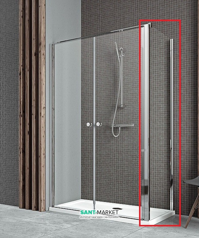 Стінка душова Radaway EOS II S1 75 права профіль хром прозоре скло 3799409-01R