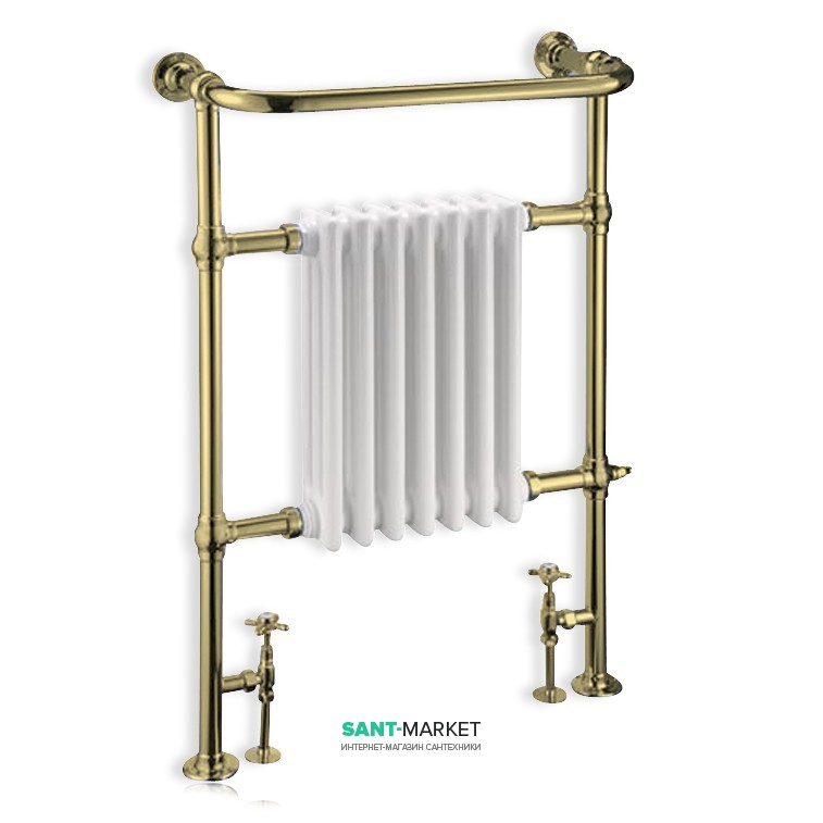 Водяной полотенцесушитель для закрытых систем отопления Burlington Trafalgar 60x95 см сталь золото R1 GOL