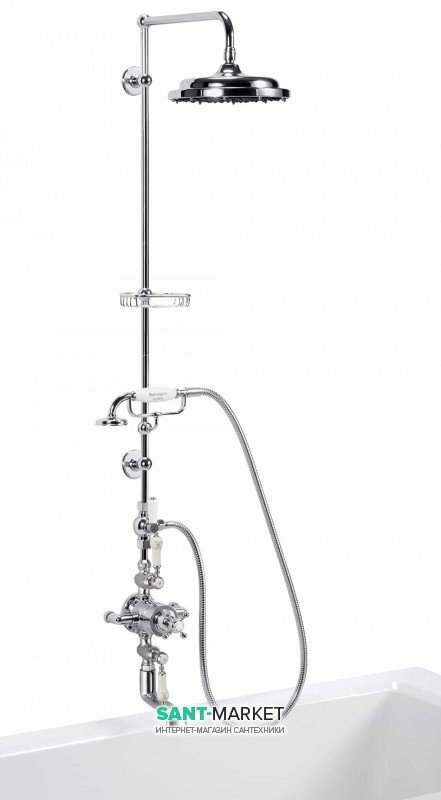 Душова система Burlington з термостатичним змішувачем верхнім і ручним душем хром H112-CL CHR
