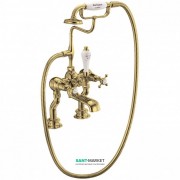 Смеситель для ванной Burlington Regent двухвентильный с ручным душем золото CLR15 GOL