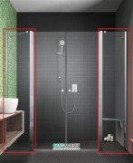 Стенки душевые Radaway Eos II DWD Front walls 570 профиль хром прозрачное стекло 3799570-01-01