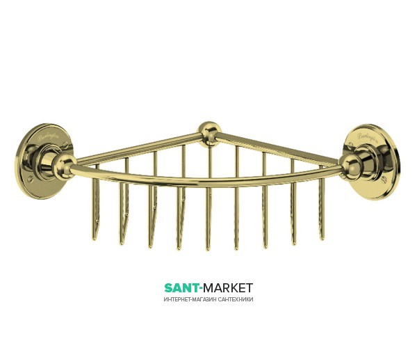 Полочка для ванной Burlington решетчатая угловая латунь золото A22 GOL