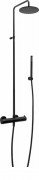 Душевая система Paffoni Birillo Fix с термостатом верхним и ручным душем черный матовый ZCOL 684 LIQ NO