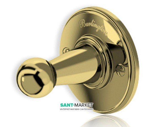 Крючок для ванной Burlington одинарный латунь золото A14 GOL