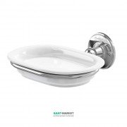 Мильниця для ванною Burlington з кріплення до стіни латунь / кераміка хром / білий A1 CHR