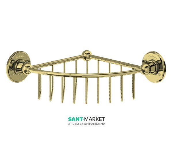 Полочка для ванной Burlington решетчатая угловая латунь золото A22 GOL
