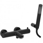 Смеситель для ванной Paffoni Light однорычажный с ручным душем черный матовый LIG 023 NO