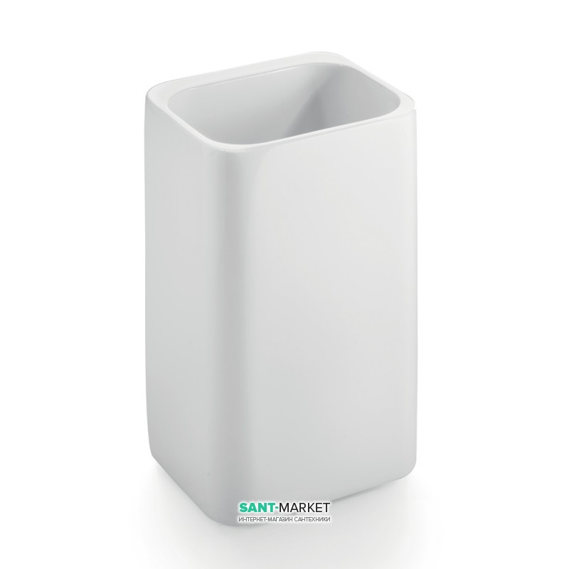 Cтакан для зубных щеток Flab Combi настольный композитный материал белый 109/B