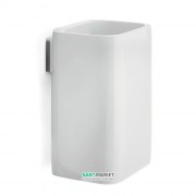 Cтакан для зубных щеток Flab Combi с держателем композитный материал/металл белый/хром 102