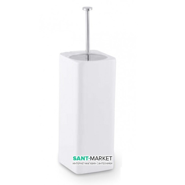 Йоржик для унітазу Flab Combi настінний композитний матеріал / метал білий / хром 105 / S