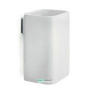 Cтакан для зубних щіток Flab Combi з власником композитний матеріал / метал білий / хром 102