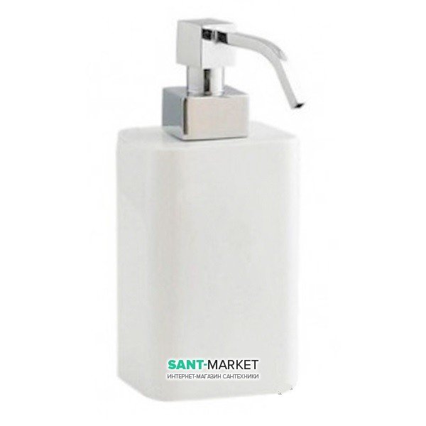 Дозатор для жидкого мыла Flab Combi навесной композитный материал/металл белый/хром 141/D