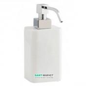 Дозатор для рідкого мила Flab Combi навісний композитний матеріал / метал білий / хром 141 / D