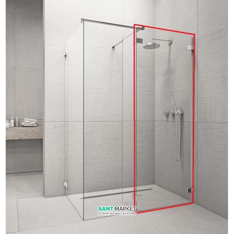 Стінка душова фронтальна Radaway Euphoria Walk-in III W3 80 хром прозоре скло 383130-01-01