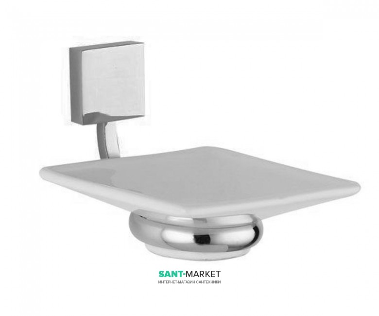 Мыльница для ванной Flab Aida керамика/латунь белый/хром 371 CHR