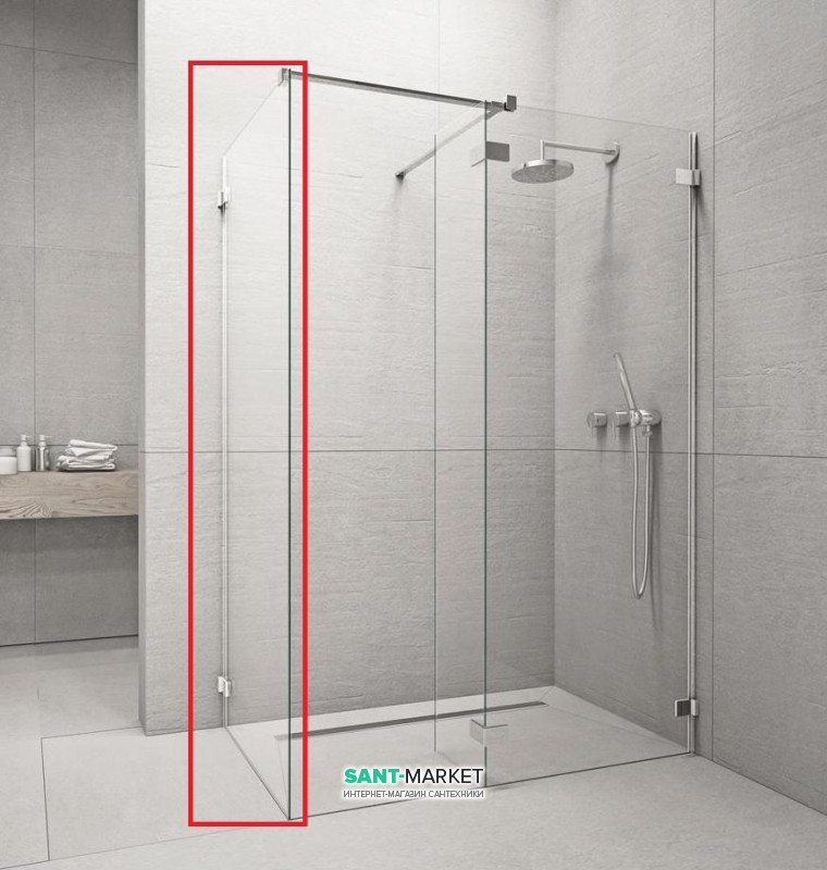 Стінка душова бічна Radaway Euphoria Walk-in III W2 100 хром прозоре скло 383122-01-01