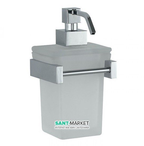 Дозатор для жидкого мыла Flab Dama навесной матовое стекло/латунь хром 411/D CHR