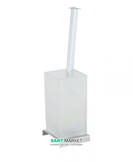 Йоржик для унітазу Flab Dama підлоговий матове скло / латунь хром 415 CHR