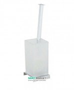 Йоржик для унітазу Flab Dama підлоговий матове скло / латунь хром 415 CHR