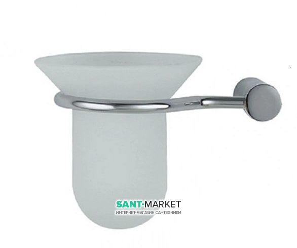 Cтакан для зубних щіток Flab Gaia навісний матове скло / латунь хром 332 CHR