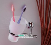 Cтакан для зубних щіток Flab Polo il Classico навісний матове скло / латунь хром 512 CHR