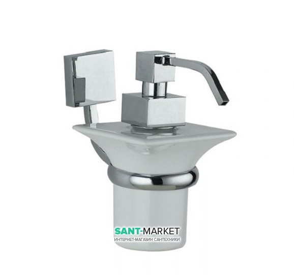 Дозатор для жидкого мыла Flab Aida навесной керамика/латунь белый/хром 371/D CHR