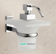 Дозатор для жидкого мыла Flab Omega навесной матовое стекло/латунь хром 121/D CHR