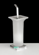 Йоржик для унітазу Flab Omega підлоговий матове скло / латунь хром 125 CHR