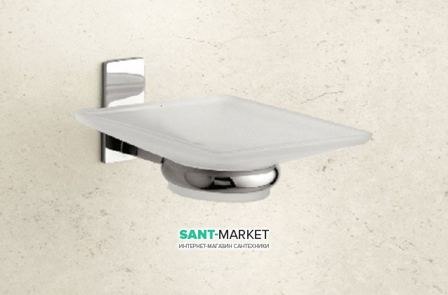 Мильниця для ванною Flab Omega матове скло / латунь хром 121 CHR