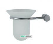 Cтакан для зубных щеток Flab Gaia навесной матовое стекло/латунь хром 332 CHR