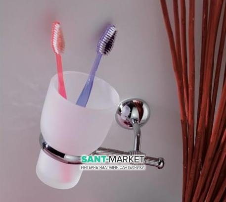 Cтакан для зубных щеток Flab Polo il Classico навесной матовое стекло/латунь хром 512 CHR