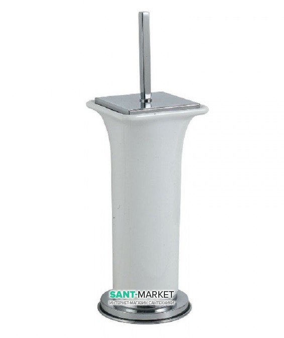 Ёршик для унитаза Flab Aida напольный керамика/латунь белый/хром 375 CHR