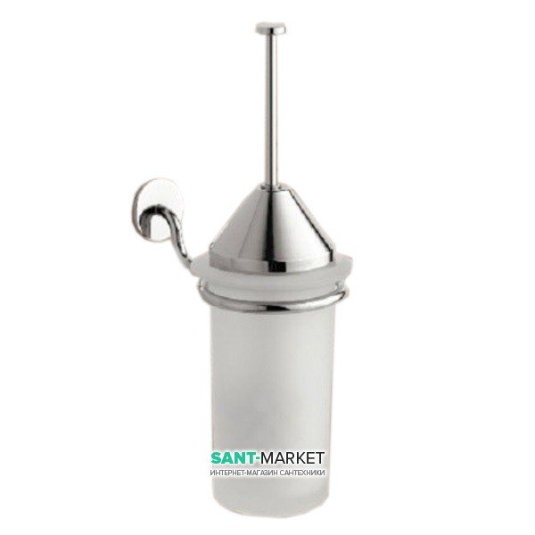 Йоржик для унітазу Flab Gaia навісний матове скло / латунь хром 135 / S CHR