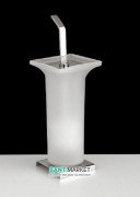 Ёршик для унитаза Flab Omega напольный матовое стекло/латунь хром 125 CHR