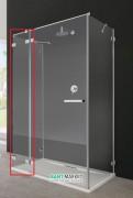 Стінка душова фронтальна Radaway Euphoria KDJ + S Front Wall 221 ліва хром прозоре скло 383221-01L