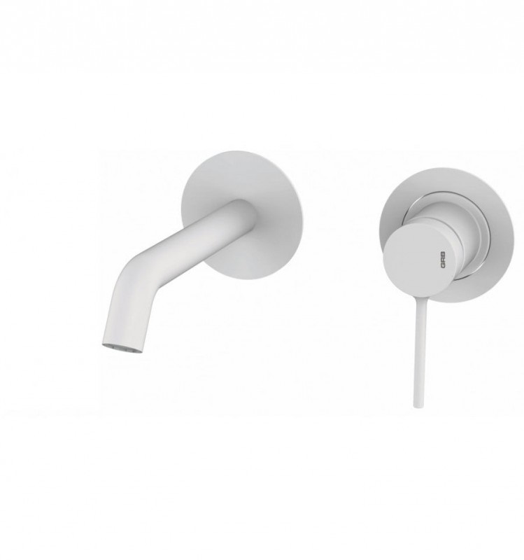 Смеситель для раковины GRB Time White однорычажный настенный белый матовый 47534471