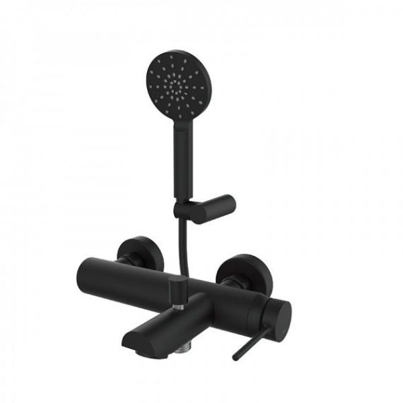 Смеситель для ванной GRB Time Black с ручным душем чёрный матовый 47225472