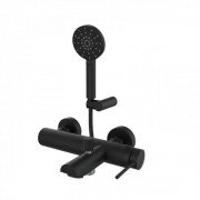 Смеситель для ванной GRB Time Black с ручным душем чёрный матовый 47225472