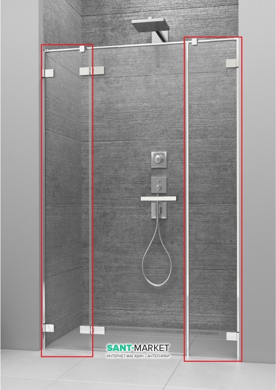 Комплект фронтальных стенок Radaway Arta DWJS 322L хром прозрачное стекло 386122-03-01L