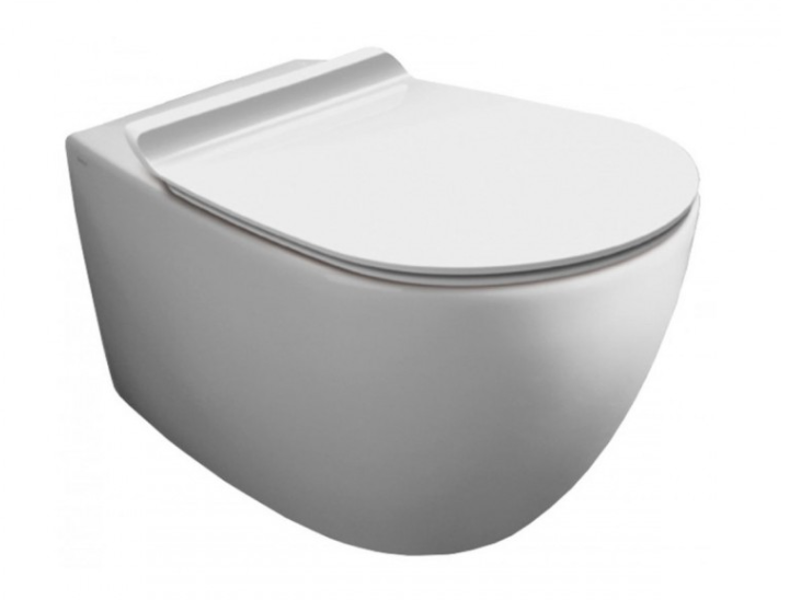 Унітаз підвісний безободковий Simas Vignoni 36,5х56 см санфаянс білий з кришкою і кріпленням VI 18 / F 85 + VI 004