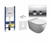 Унітаз підвісний безободковий Simas Vignoni 36,5х56 см білий з кришкою кріпленням і інсталяцією Geberit VI 18 / F 85 + VI 004 + 458.161.21.1