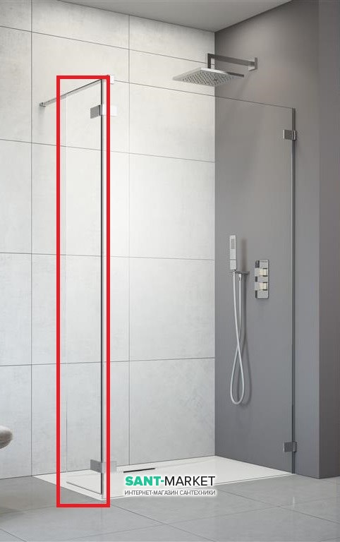 Стінка душова бічна Radaway Arta Walk-in Sidewall C 40 права хром прозоре скло 386010-03-01R