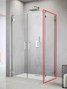 Стінка душова бічна Radaway Arta S2 100 хром прозоре скло 386112-03-01