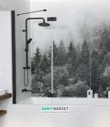 Шторка для ванной Radaway Essenza New Black PND II 120 левая прозрачное стекло/чёрный 10002120-54-01L